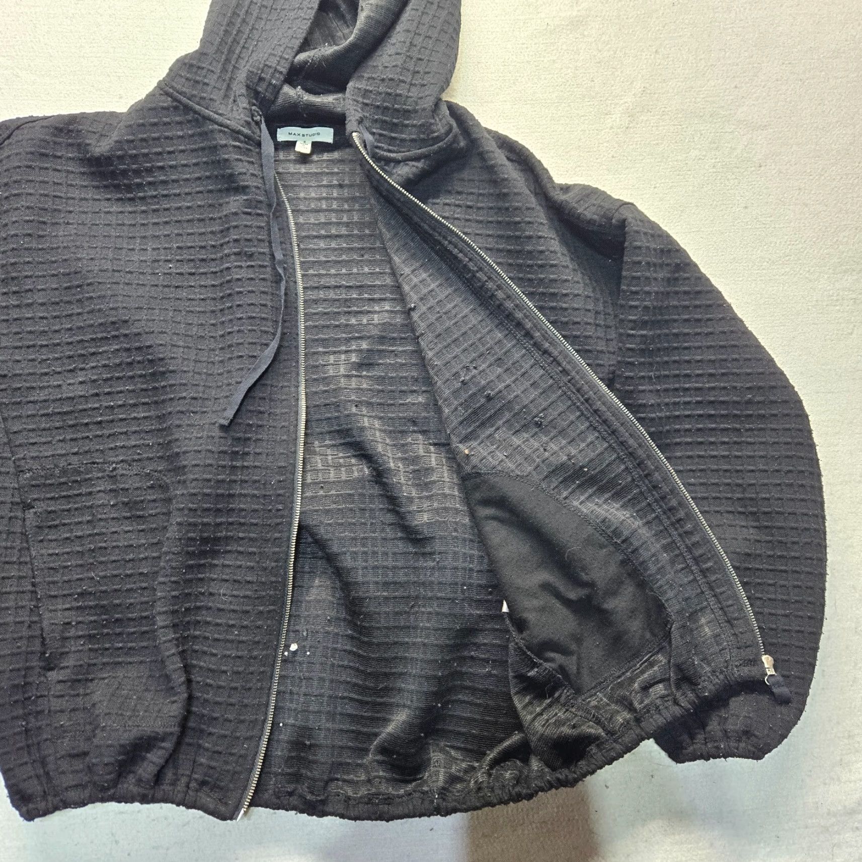 Vintage Max Studio Sweater Shirt Women S Black Waffle Knit Jumper Long Sleeve Cowl Neck Pullover Size S / US 4 / IT 40 - 4 Thumbnail