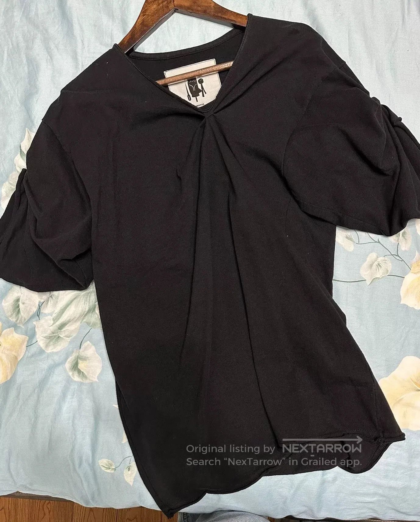 Aganovich AGANOVICH Short Sleeve Black Top. Size S / US 4 / IT 40 - 1 Thumbnail