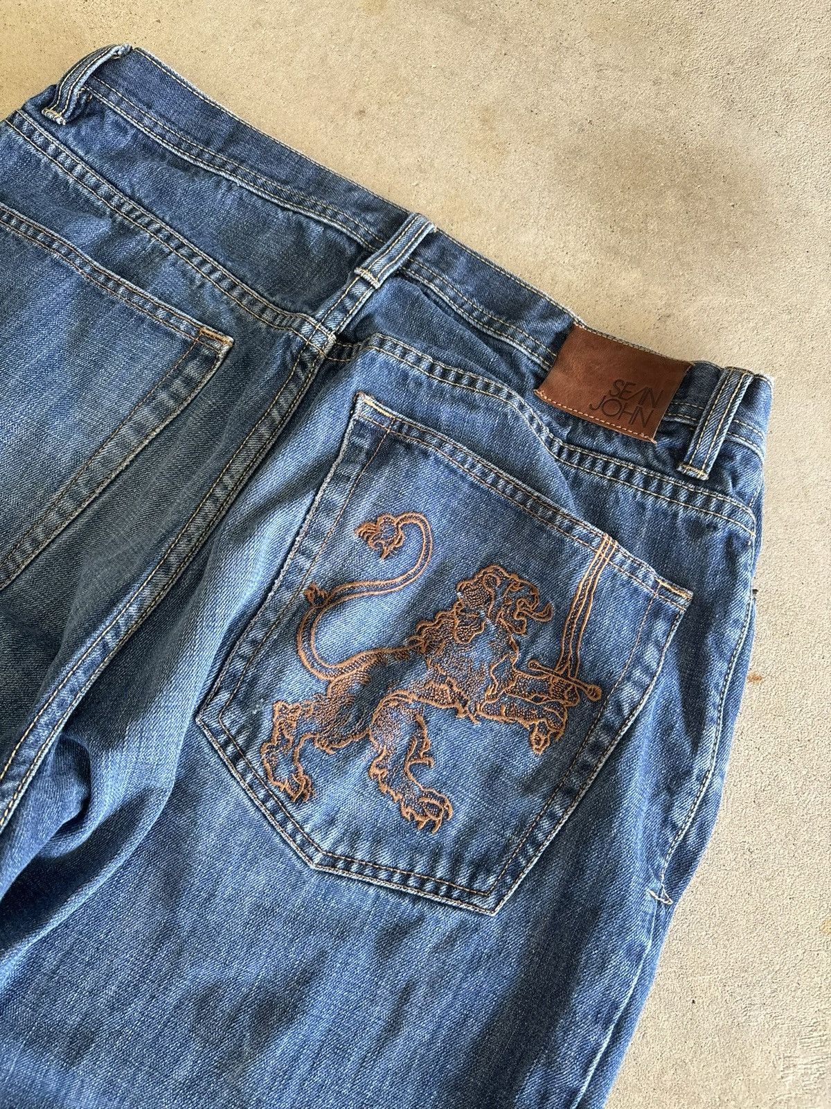 Sean John Vintage Sean John Baggy Embroidered Y2K Baggy Denim Jeans Size US 32 / EU 48 - 3 Thumbnail