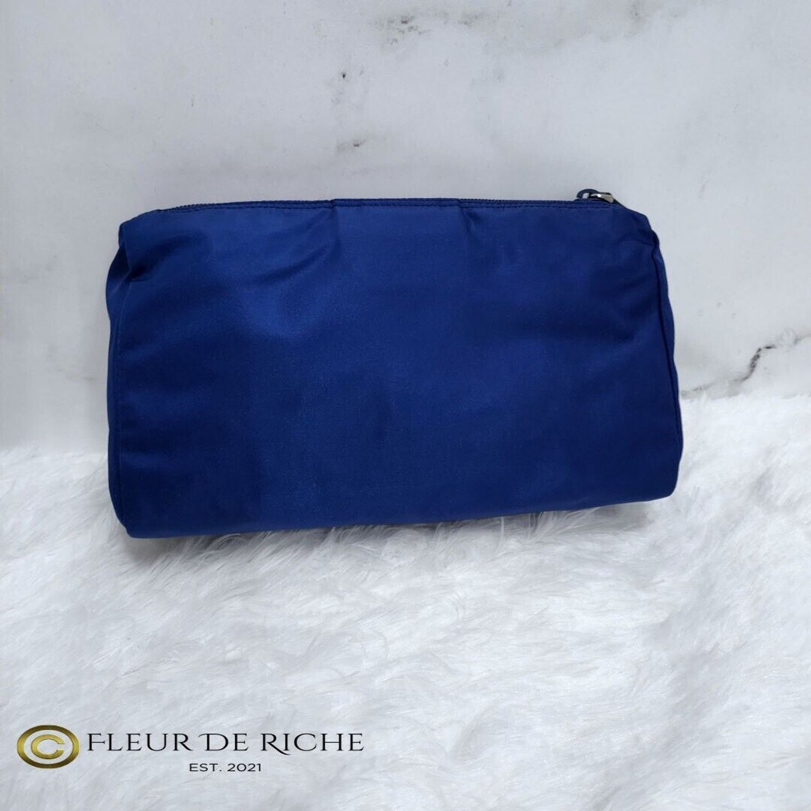 Prada Prada Necessaire Tessuto Medium Toiletry Case Blue 1NA012 Size ONE SIZE - 4 Thumbnail