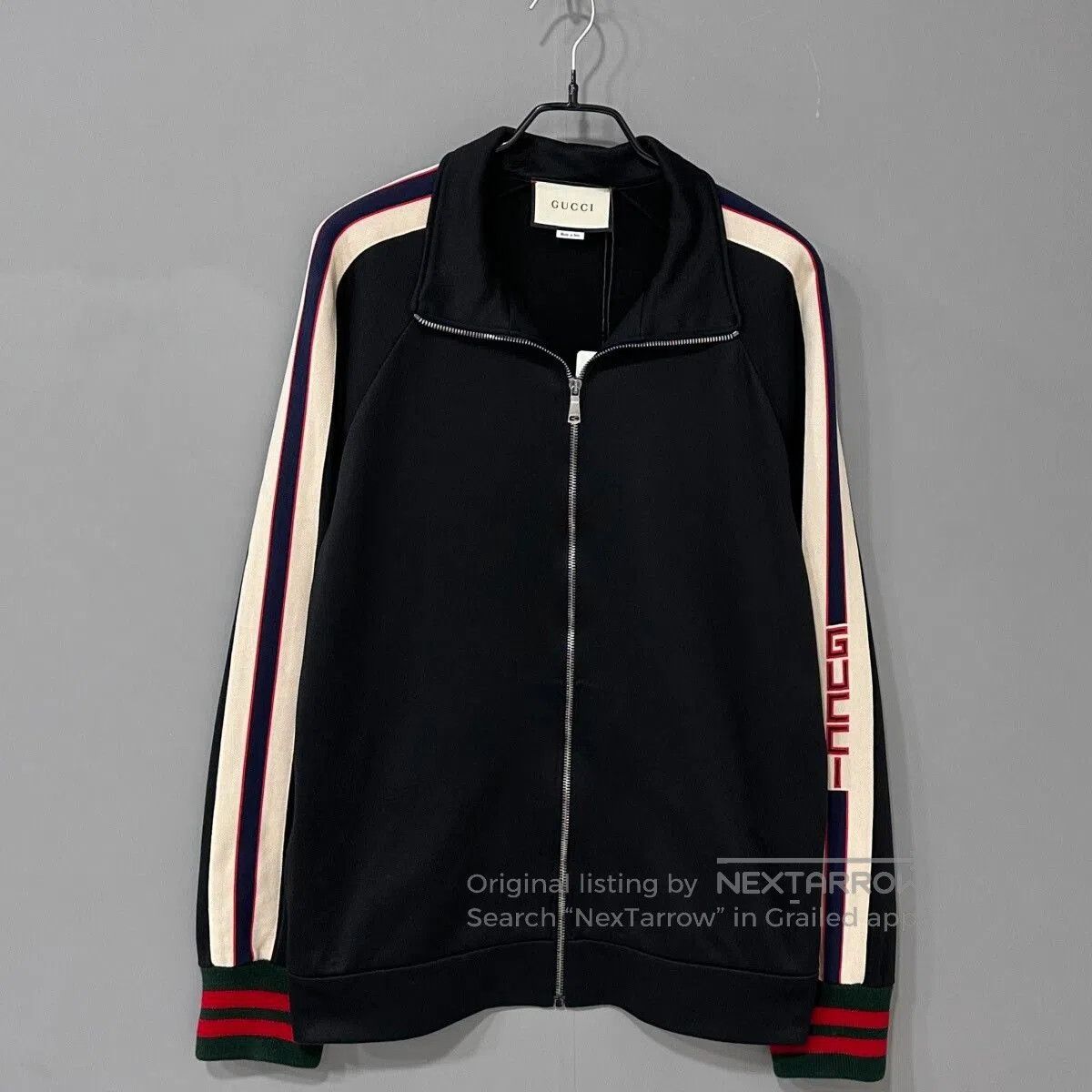 Gucci Gucci Black Jacket Red Blue Stripes Zip. Size US XL / EU 56 / 4 - 1 Thumbnail