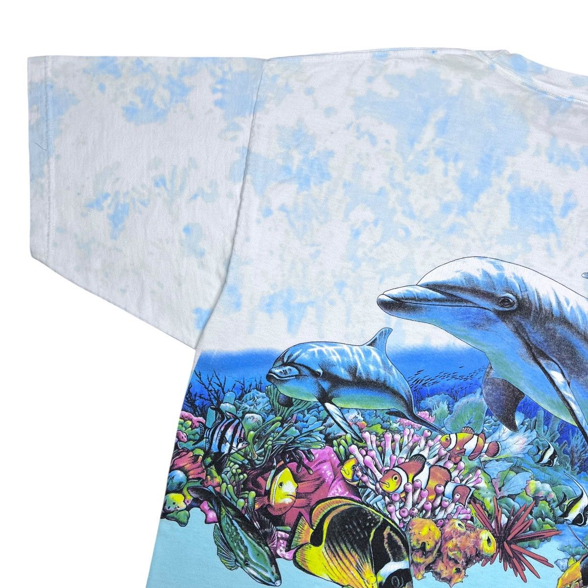 Habitat 1990s Dolphin Reef Habitat Nature Wrap Around Tie Dye Tee Size US XXL / EU 58 / 5 - 13 Thumbnail
