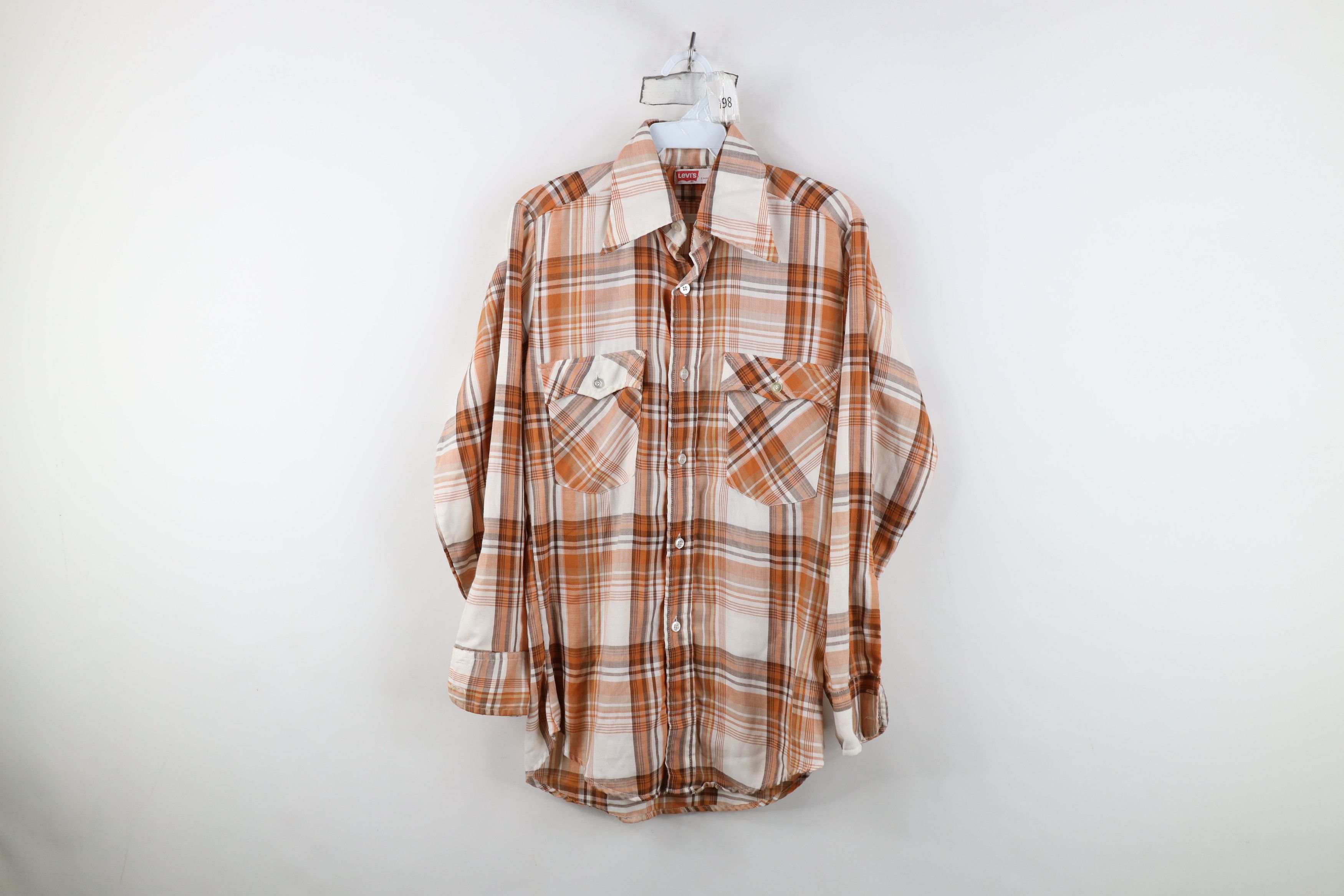 Levi's Vintage 70s Levis Western Cowboy Flannel Button Shirt USA Size US S / EU 44-46 / 1 - 1 Thumbnail