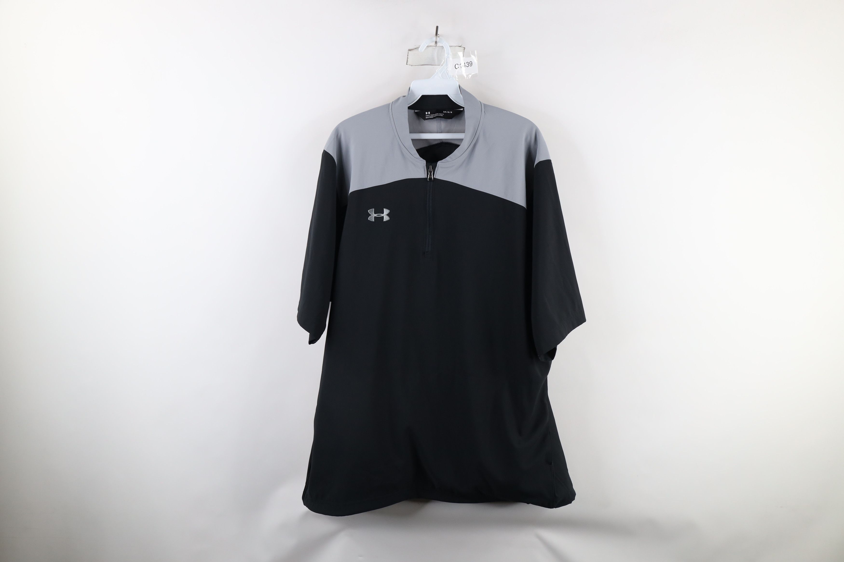Under Armour Vintage Under Armour Short Sleeve Half Zip Pullover Jacket Black Grailed
