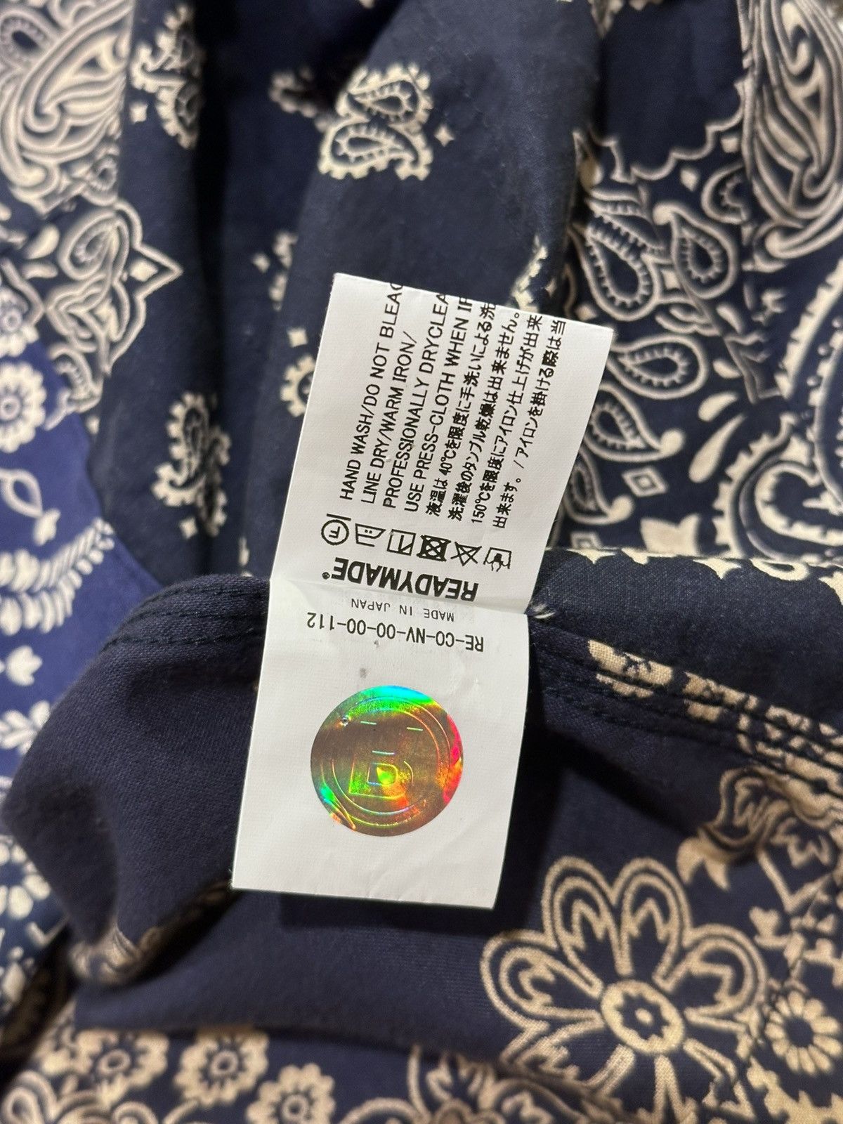 READYMADE Readymade Blue Bandana Paisley Burn Button Up Shirt Jacket Size US XL / EU 56 / 4 - 14 Thumbnail