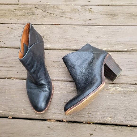 Lucky Brand Lucky Brand Eesa Block Heel Booties Women’s Black size 11M Size US 11 / IT 41 - 1 Thumbnail