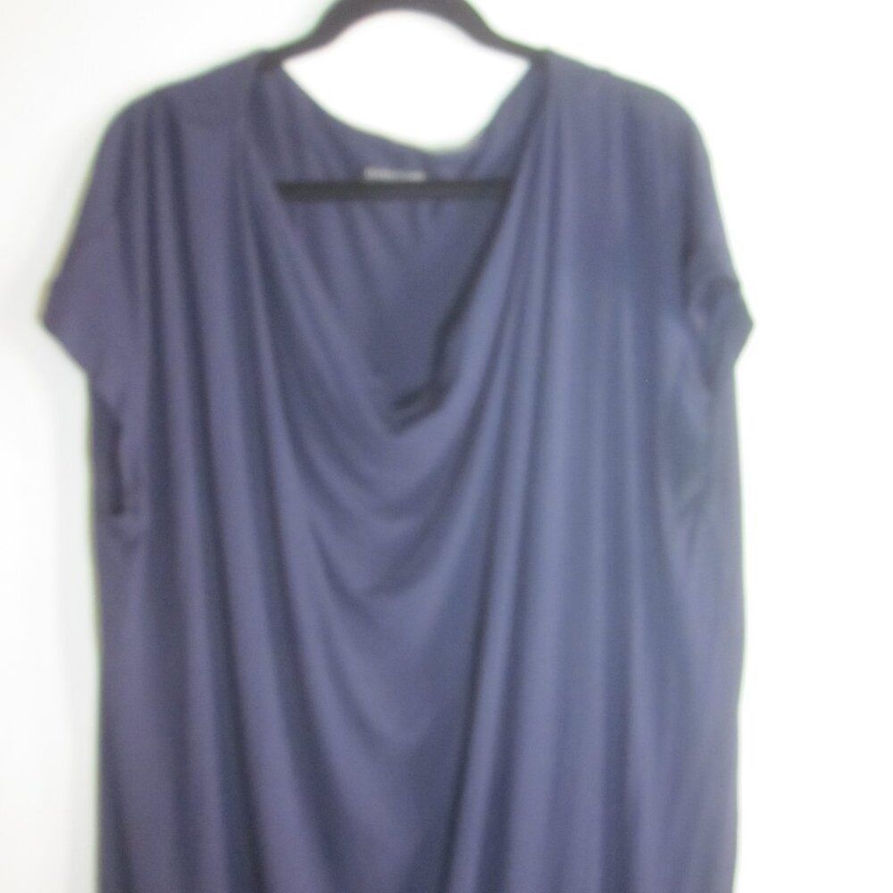 Eileen Fisher Eileen Fisher Plus 3X Dark Blue Pullover Drape Neck Sleeveless Knee Length Dress Size 3XL / US 20-22 - 5 Thumbnail