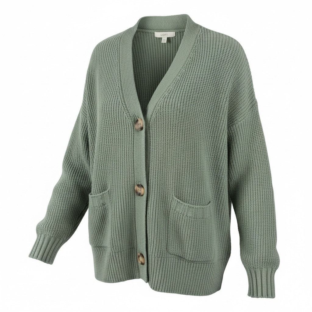 Loft LOFT Women’s Small Sage Green Chunky Knit Cardigan Size S / US 4 / IT 40 - 1 Thumbnail