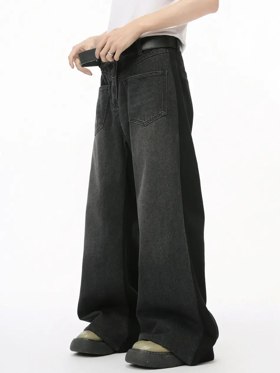 Japanese Brand Retro loose fit patchwork wide leg jeans Size US 32 / EU 48 - 2 Thumbnail