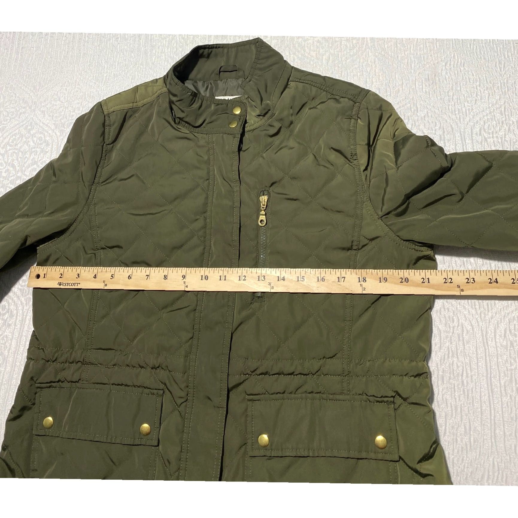 Old Navy Old Navy Quilted Jacket Women's Size L Olive Green Full Zip Pockets Size L / US 10 / IT 46 - 7 Thumbnail