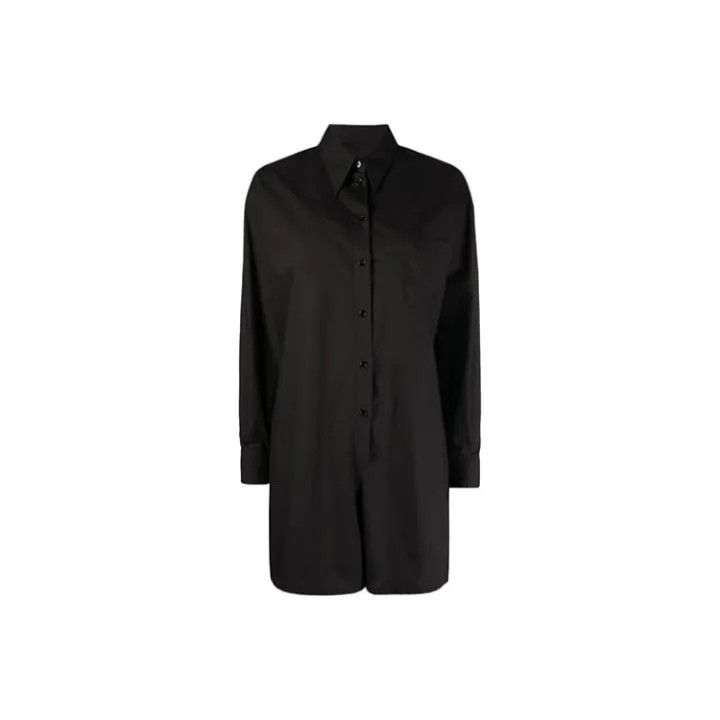 Maison Margiela MM6 Maison Margiela Black Button-Up Playsuit for Women 0079 Size S / US 4 / IT 40 - 1 Thumbnail