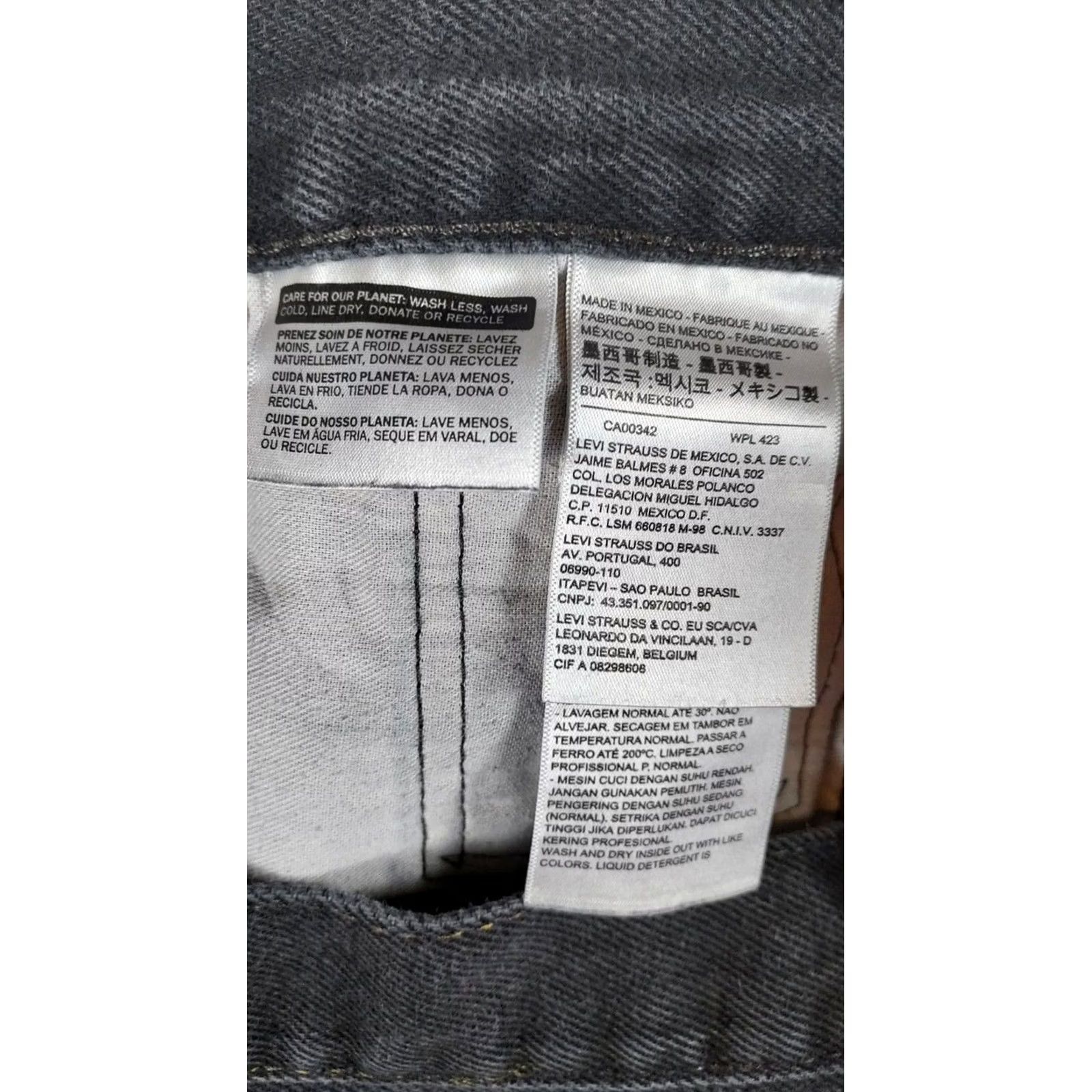 Levi's Levi's 505 Jeans - Levi Mens 505 Black Denim Jeans Size 33 x 30 Straight Dark Wash Denim Jeans Mens Regular 33x30 Size US 33 - 5 Thumbnail