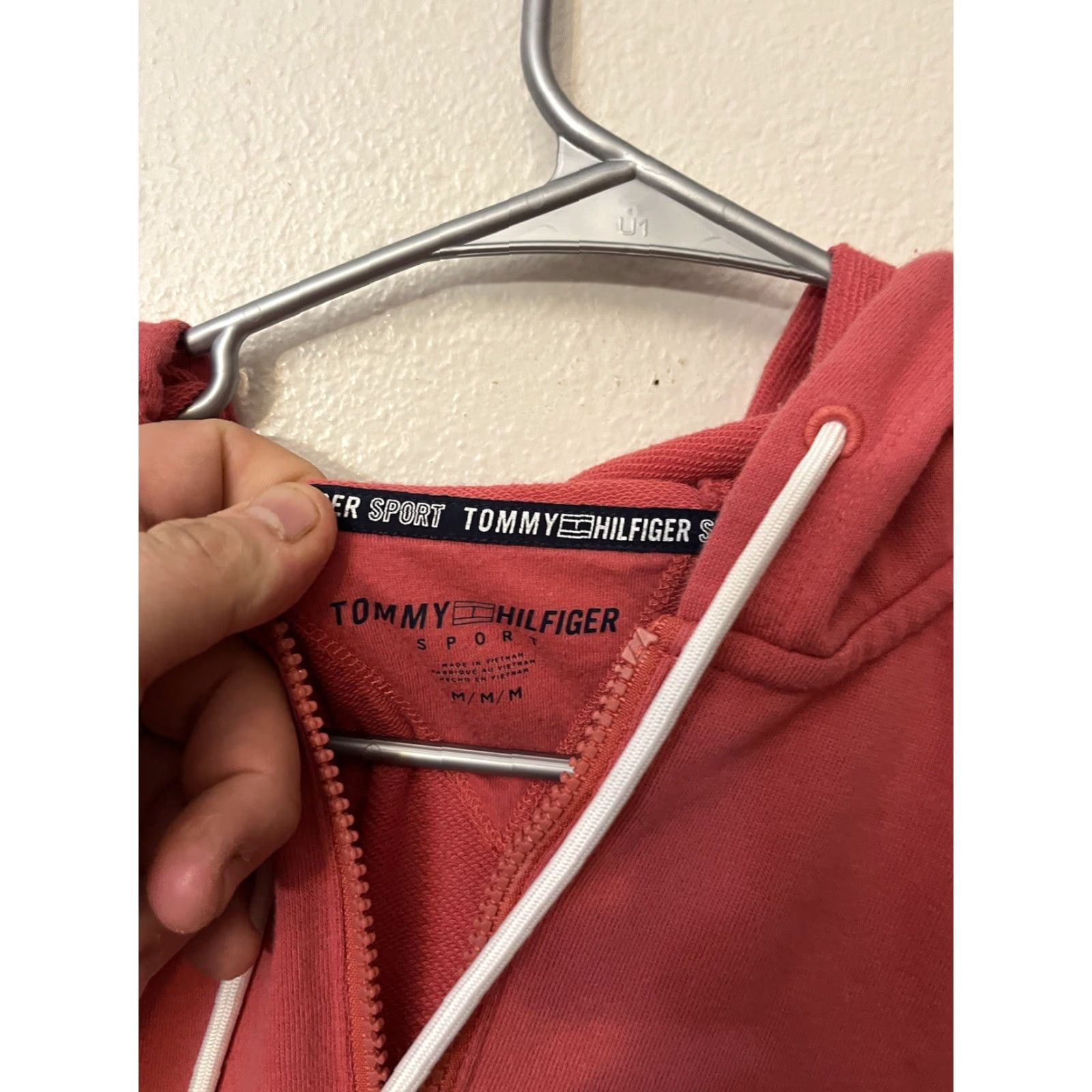 Tommy Hilfiger VINTAGE Tommy Hilfiger Sport Hoodie Women Medium Red Zip Up Hoodie Size M / US 6-8 / IT 42-44 - 2 Thumbnail