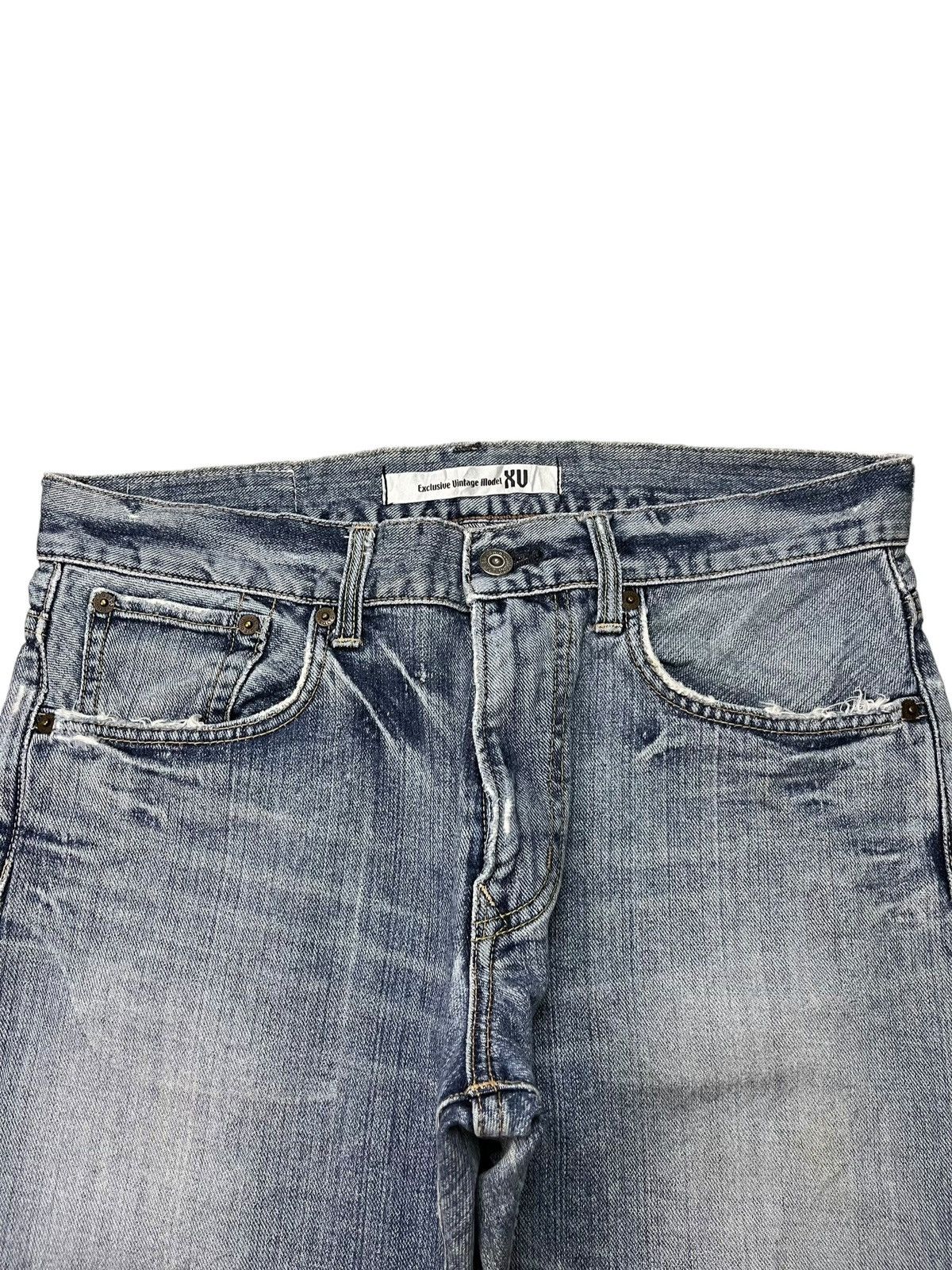 Edwin × Japanese Brand Exclusive Vintage Edwin Light Wash Distressed Loose Jeans Size US 33 - 4 Thumbnail