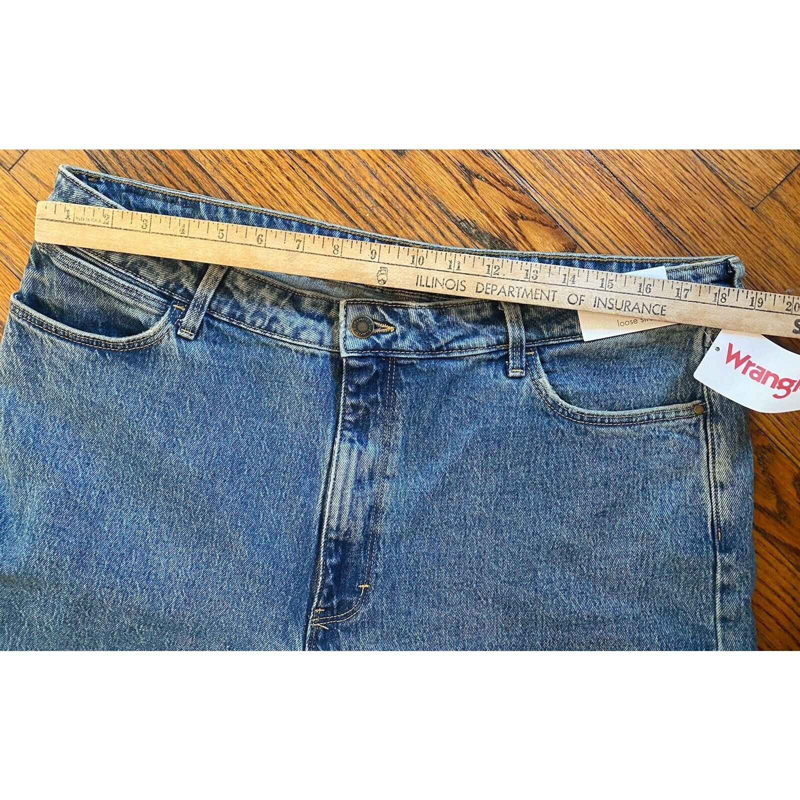 Wrangler NWT Wrangler Mid Jean Mens Loose Straight Inspection Sticker Size US 34 / EU 50 - 7 Thumbnail
