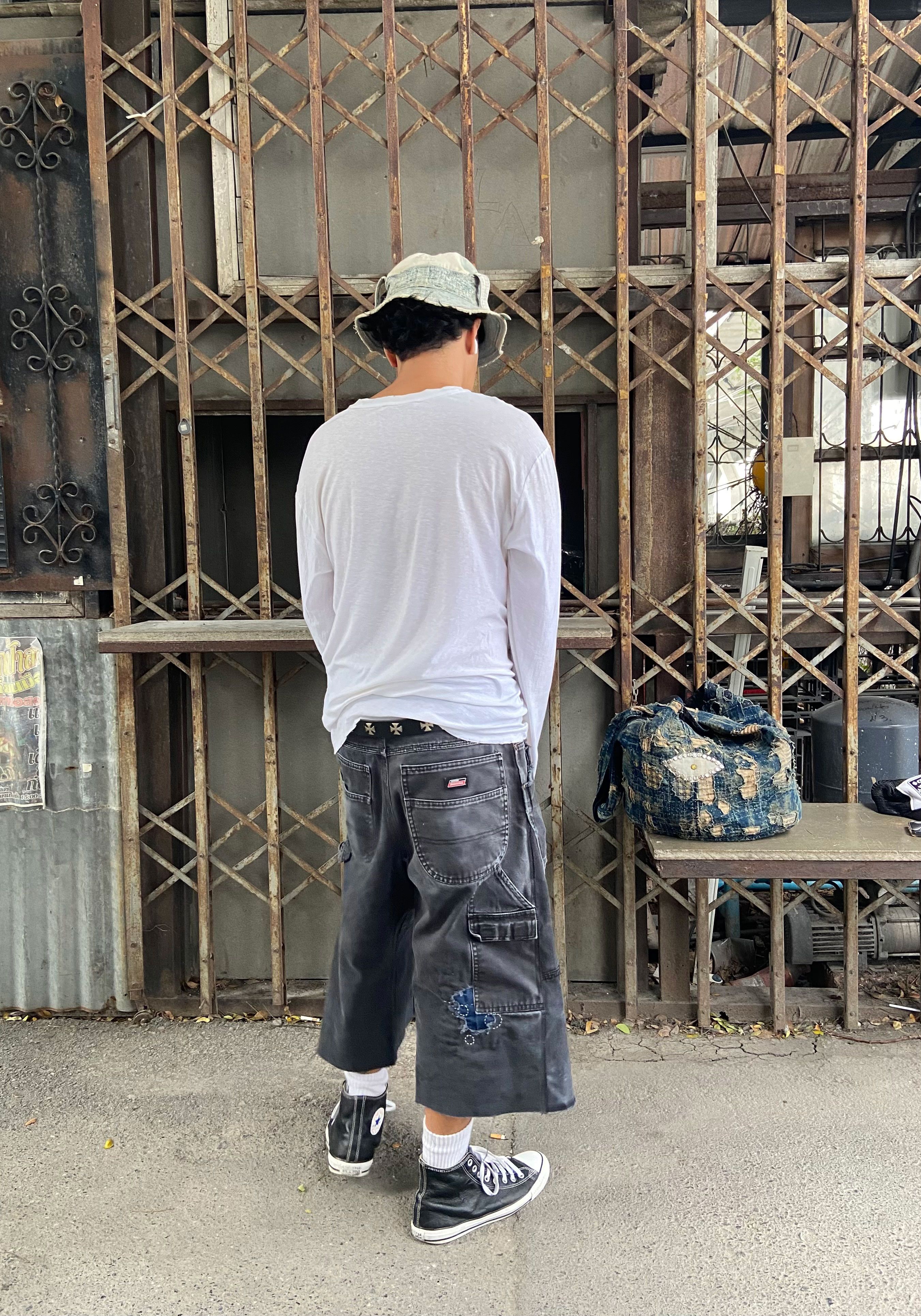 Japanese Brand Vintage Sashiko Repair Dickies Short Double Knee Pant Size US 34 / EU 50 - 12 Thumbnail
