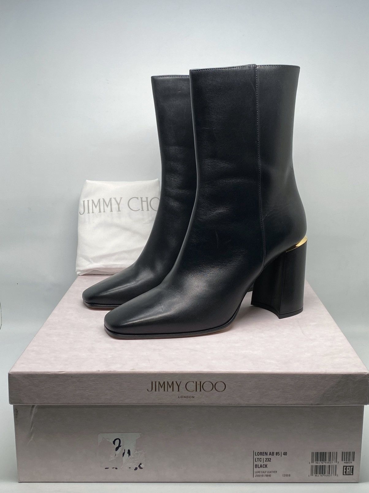 Jimmy Choo Jimmy Choo Loren 85MM Leather Ankle Boots size 40 Size US 10 / IT 40 - 16 Thumbnail