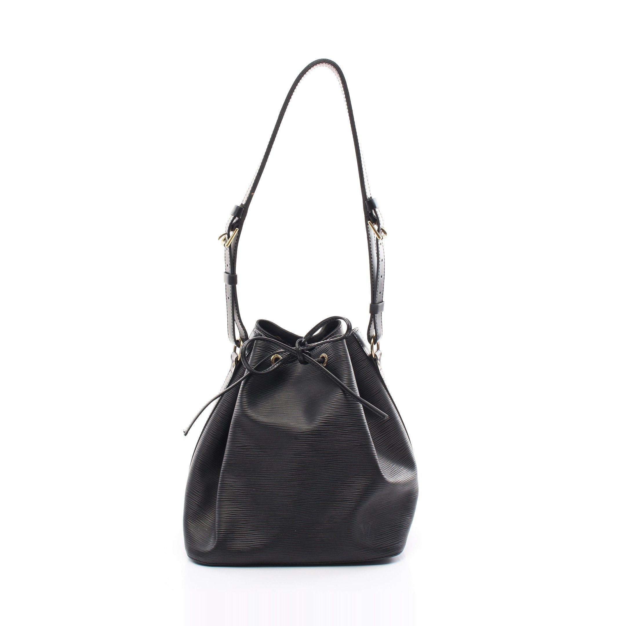 Louis Vuitton Peti Noe Epi Noir Shoulder Bag Leather Black