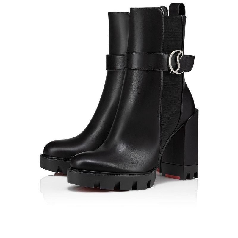 Christian Louboutin os11x0526 CL Chelsea Lug 100mm Boots in Black Size US 11 / IT 41 - 2 Thumbnail