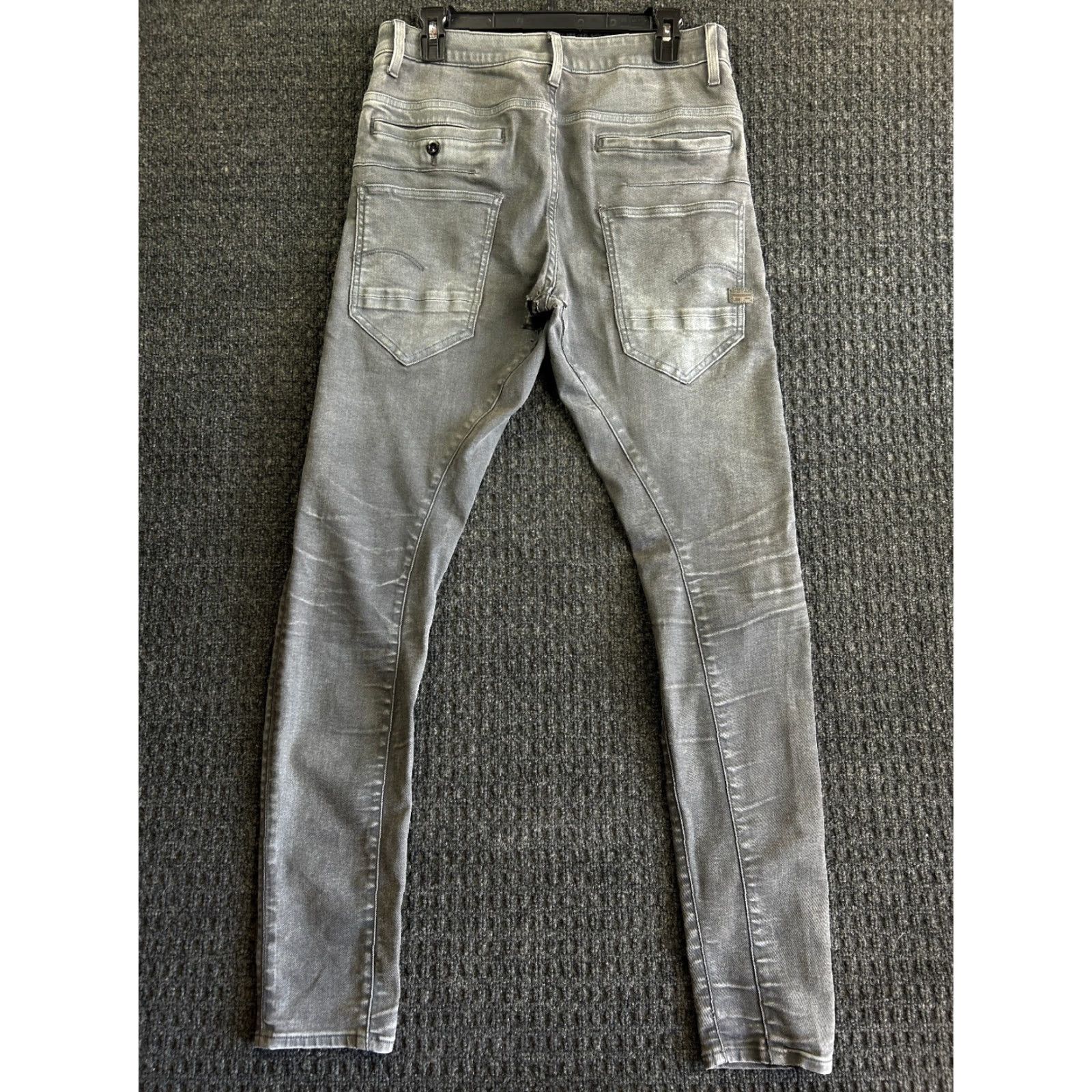 G-Star G-Star Raw D-Staq Jeans 3D Super Slim Denim 30 x 36 Gray Distressed Moto Pockets Mens Size US 30 / EU 46 - 2 Thumbnail