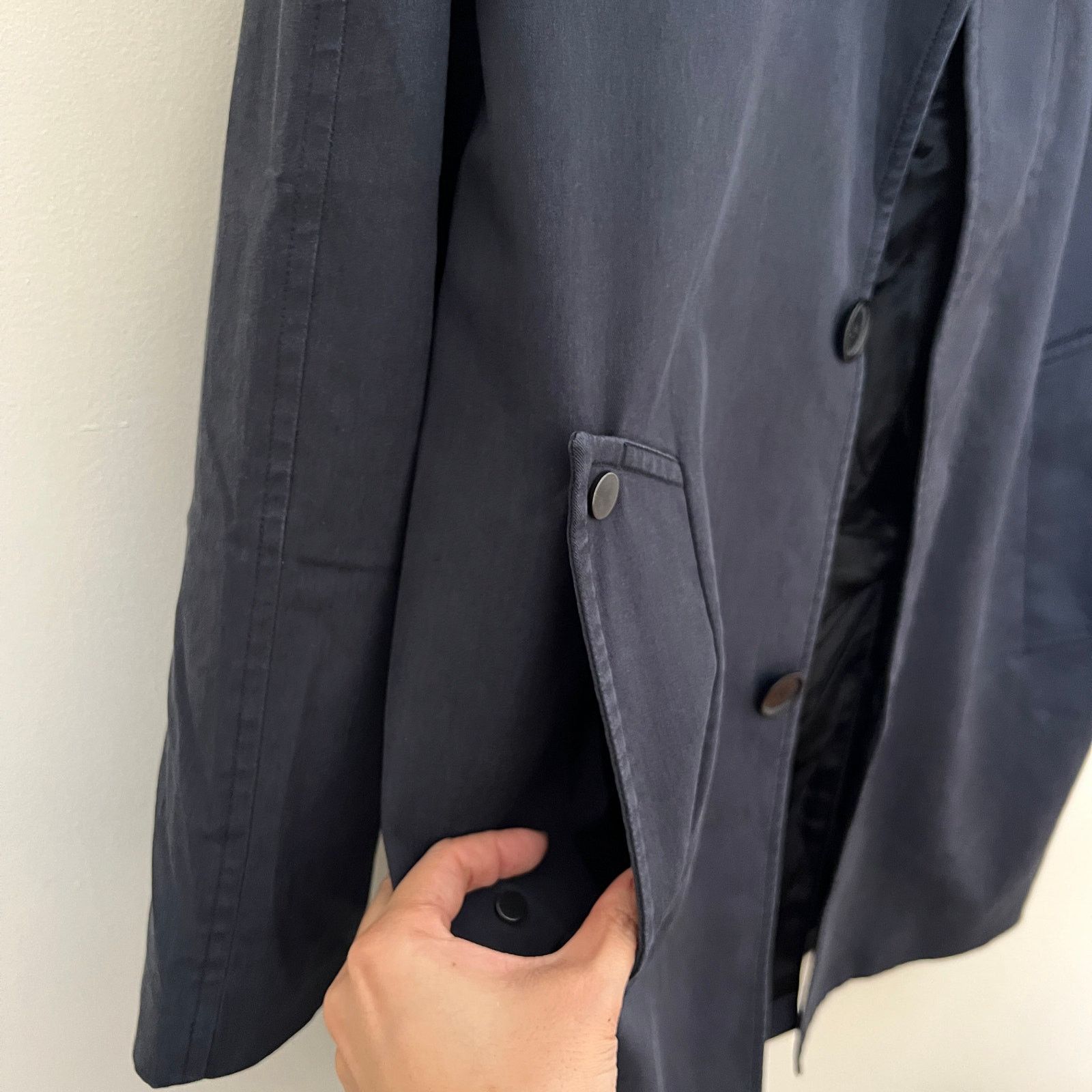 Sandro Sandro Men's Navy Blue Lightweight Trench Coat Size S Size US S / EU 44-46 / 1 - 7 Thumbnail