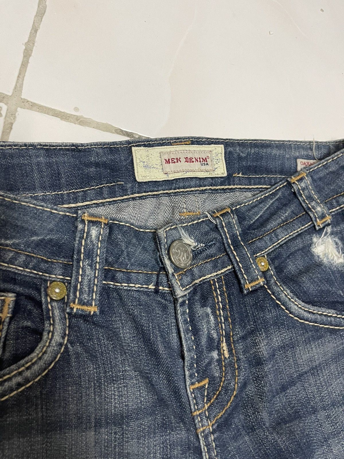 Japanese Brand 90’s FLARE JEANS BOOT CUT LOW RISE DISTRESSES Size US 29 - 3 Thumbnail