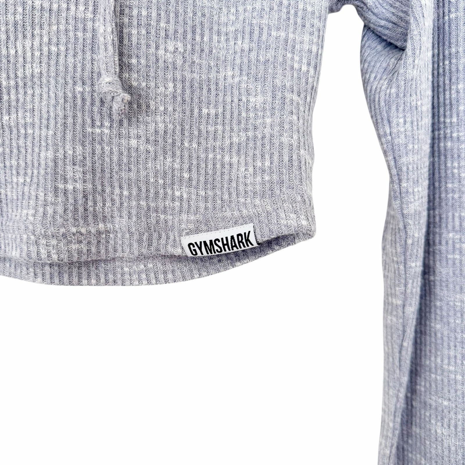 Gymshark Gymshark Gray Ribbed Cropped Hoodie Sz S Size S / US 4 / IT 40 - 3 Thumbnail