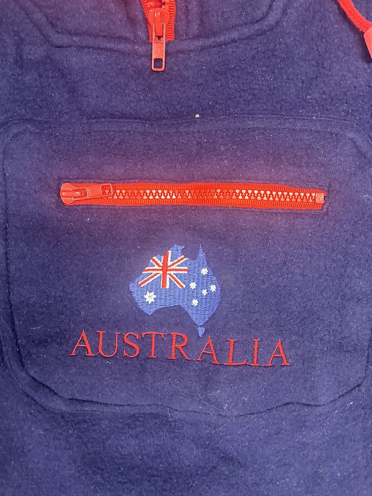 Vintage Crazy Vintage Essential Navy Australia Quarter Zip Fleece Size US L / EU 52-54 / 3 - 2 Thumbnail