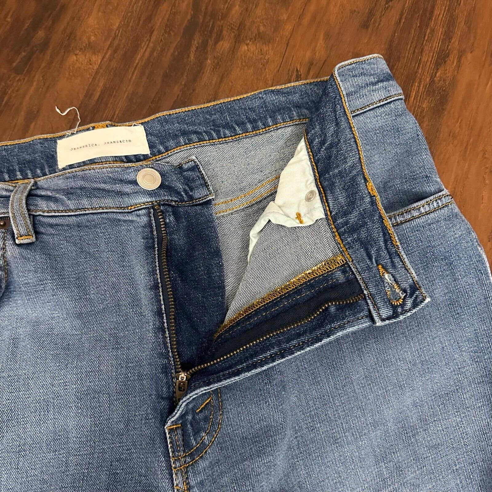 JEANERICA JEANERICA TM005 Jeans Light Vintage Straight Leg Cotton Size US 34 / EU 50 - 4 Thumbnail