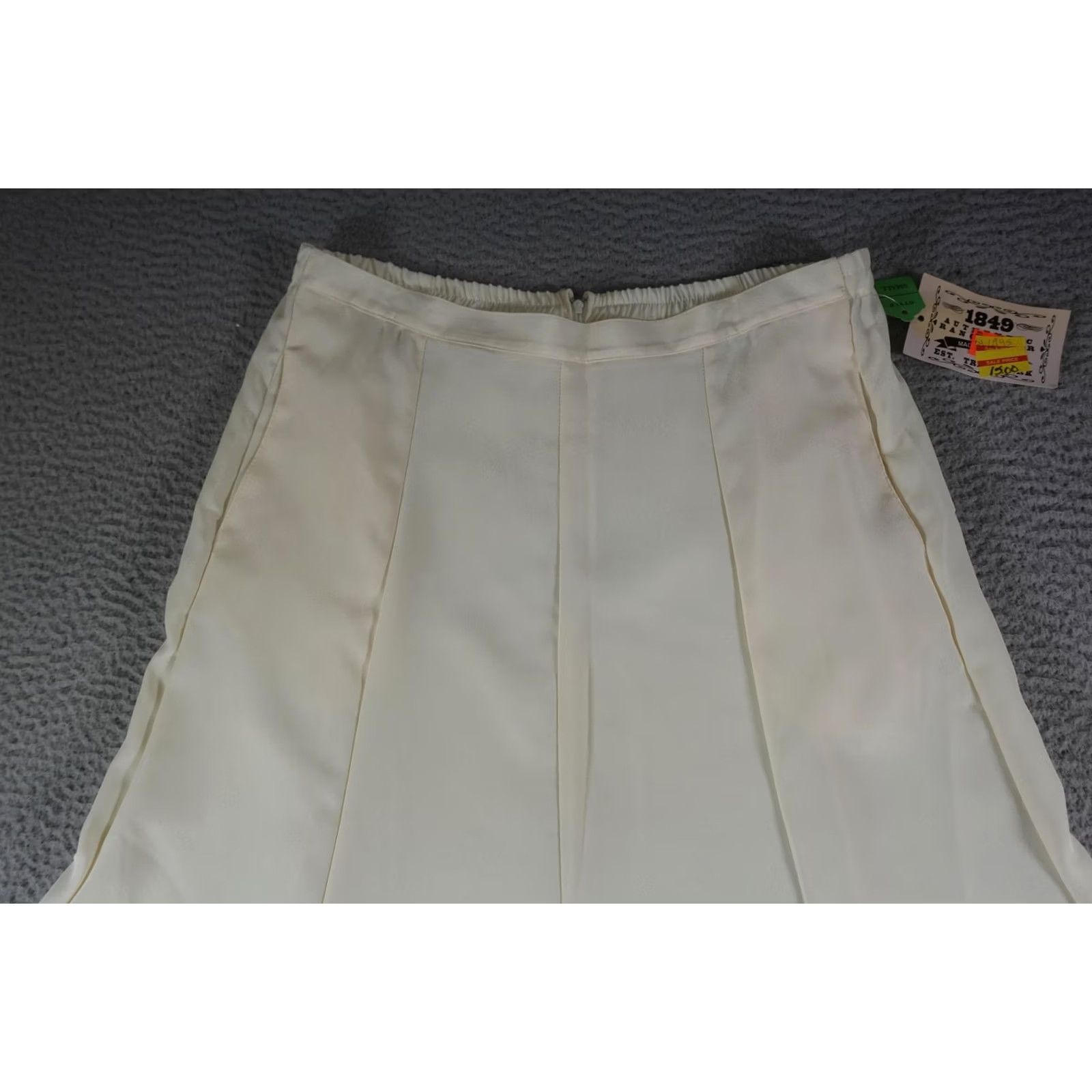 DANCER VINTAGE Western Skirt Womens Small White Cowgirl 90s Rodeo Square Dance Show USA 1849 Authentic Ranchwear Flare Long Lined Elastic Zip Womens Size 28" / US 6 / IT 42 - 2 Thumbnail