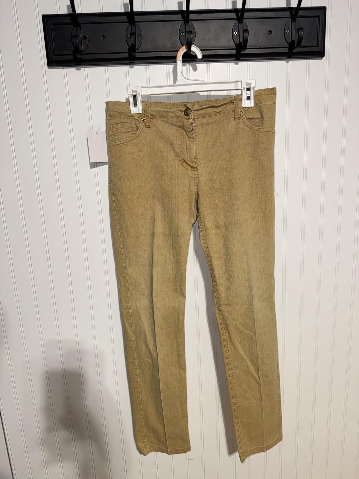 Unknown London Gold Flava Juniors 14 Tan Mustard Straight Leg Stretch Pants Size 24" / US 00 / IT 34 - 1 Thumbnail