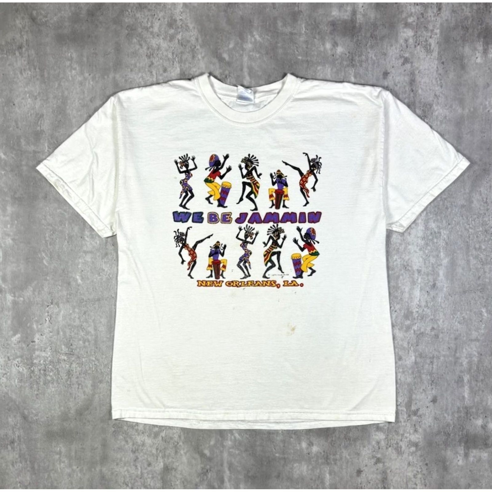 Gildan VINTAGE Jamaican 90s Frestival Party Graphic Tee XL White Gildan T-Shirt Men Crew Neck Short Sleeve Cotton Ring Spun Preshrunk Size US XL / EU 56 / 4 - 2 Thumbnail