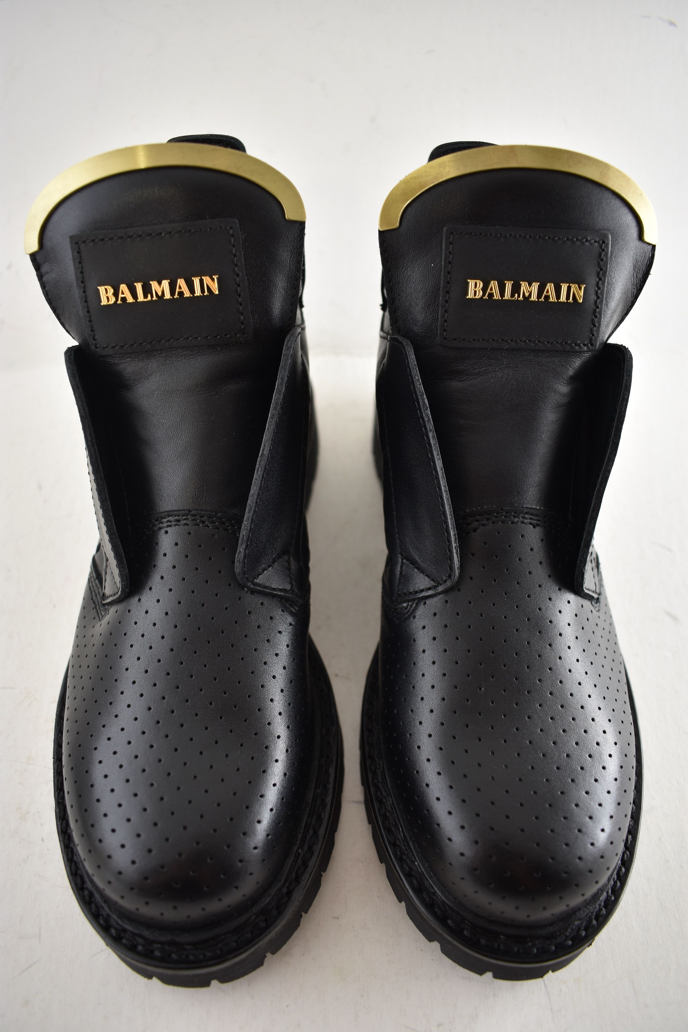 Balmain King Taiga Ranger Leather Perforated Gold Biker Moto Boot 36 Size US 6 / IT 36 - 7 Thumbnail