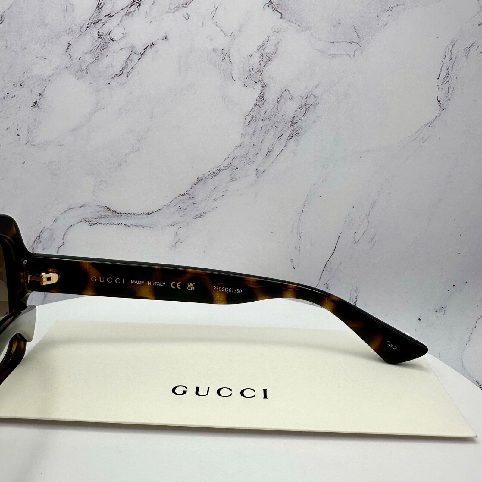 Gucci Gucci Sunglasses Brown Black Tortoise Gold GG Oversized Size ONE SIZE - 6 Thumbnail