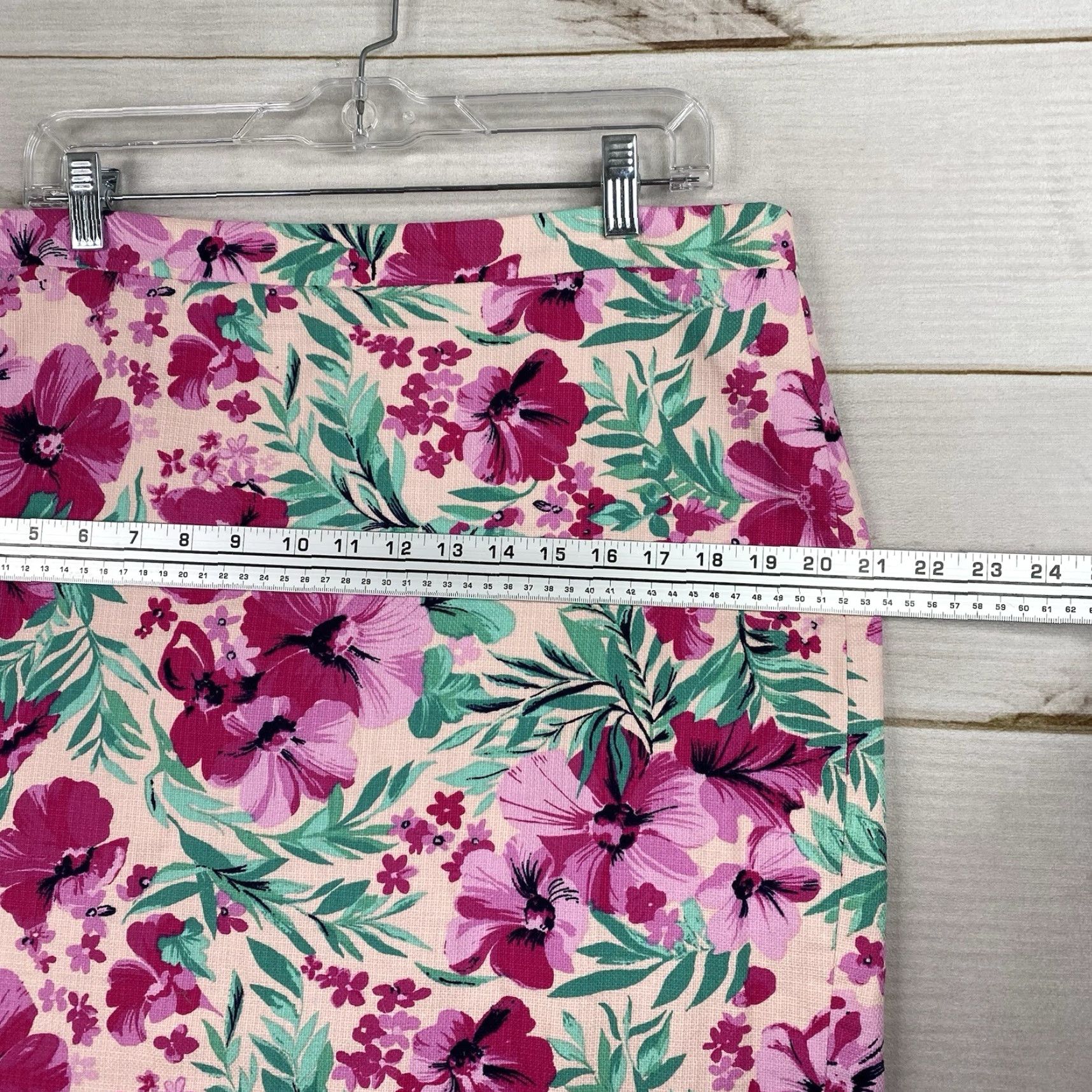 J.Crew J. CREW Skirt Womens 14 Pink Floral Structured Cotton Lined Zip Pencil Preppy Vintage: No Size 36" / US 14 / IT 50 - 5 Thumbnail