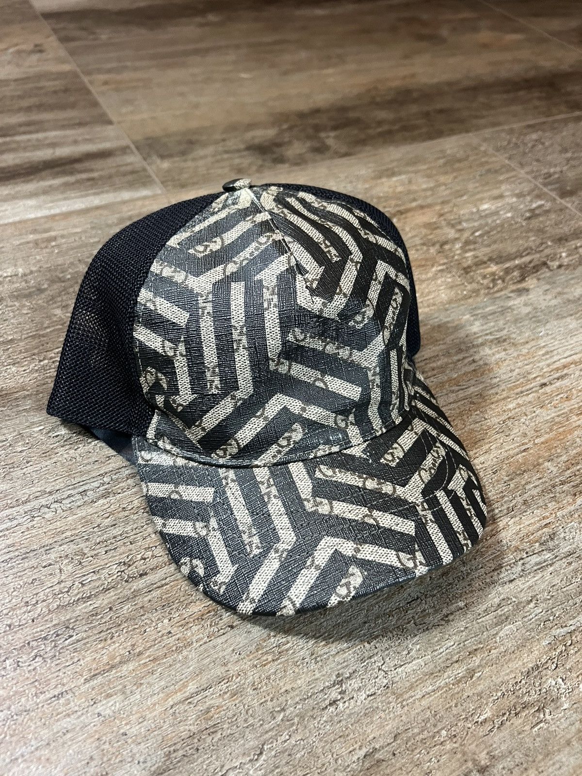 image of Gucci Trucker Hat Monogram in Brown, Men's