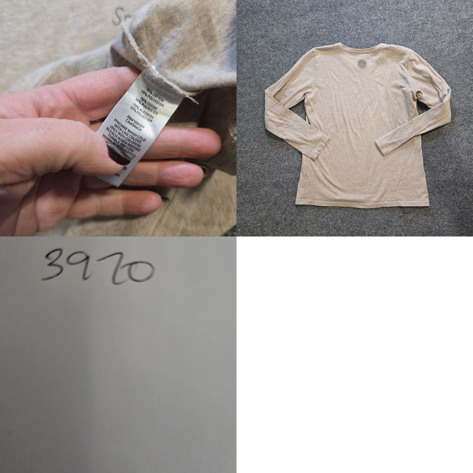 Life is Good Life is Good Top Women Size Medium Beige Winter Snow Lounge Long Sleeve Casual Shirt Size M / US 6-8 / IT 42-44 - 8 Thumbnail