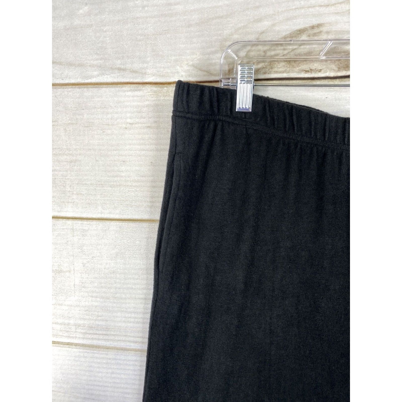 Vintage Passport Pants Womens XL 18-20 Black Soft Fleece Lightweight Stretch Pull On NWT Size 40" / US 18 - 2 Thumbnail