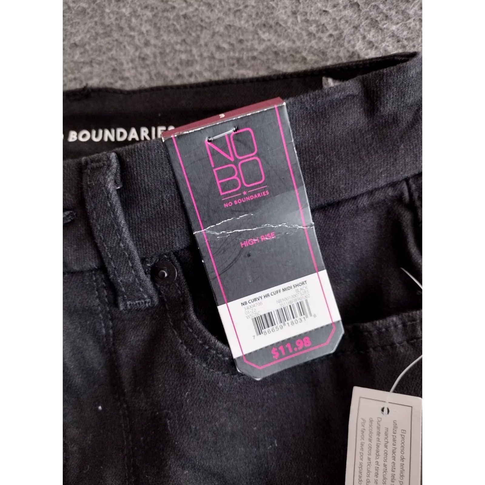 Vintage No Boundaries Women's High Rise Cotton Blend Bermuda Shorts 3 Black Stretch Denim Jeans Shorts Casual Summer Spring City College Womens Size 26" / US 2 / IT 38 - 7 Thumbnail