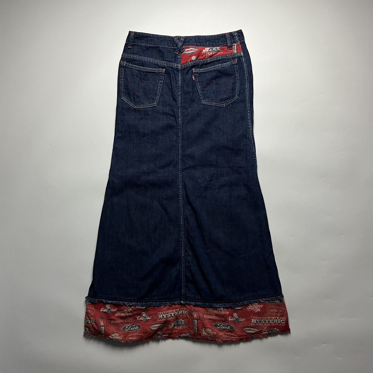 Hysteric Glamour Hysteric Glamour Rare Multi-Logo Print Hem Denim Maxi Skirt Size 30" / US 8 / IT 44 - 2 Thumbnail