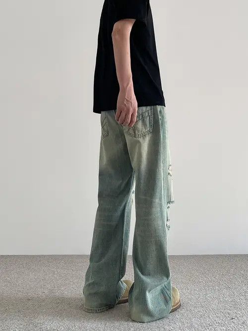 VIBE Blue Straight Leg Distressed Denim Jeans Size US 30 / EU 46 - 6 Thumbnail