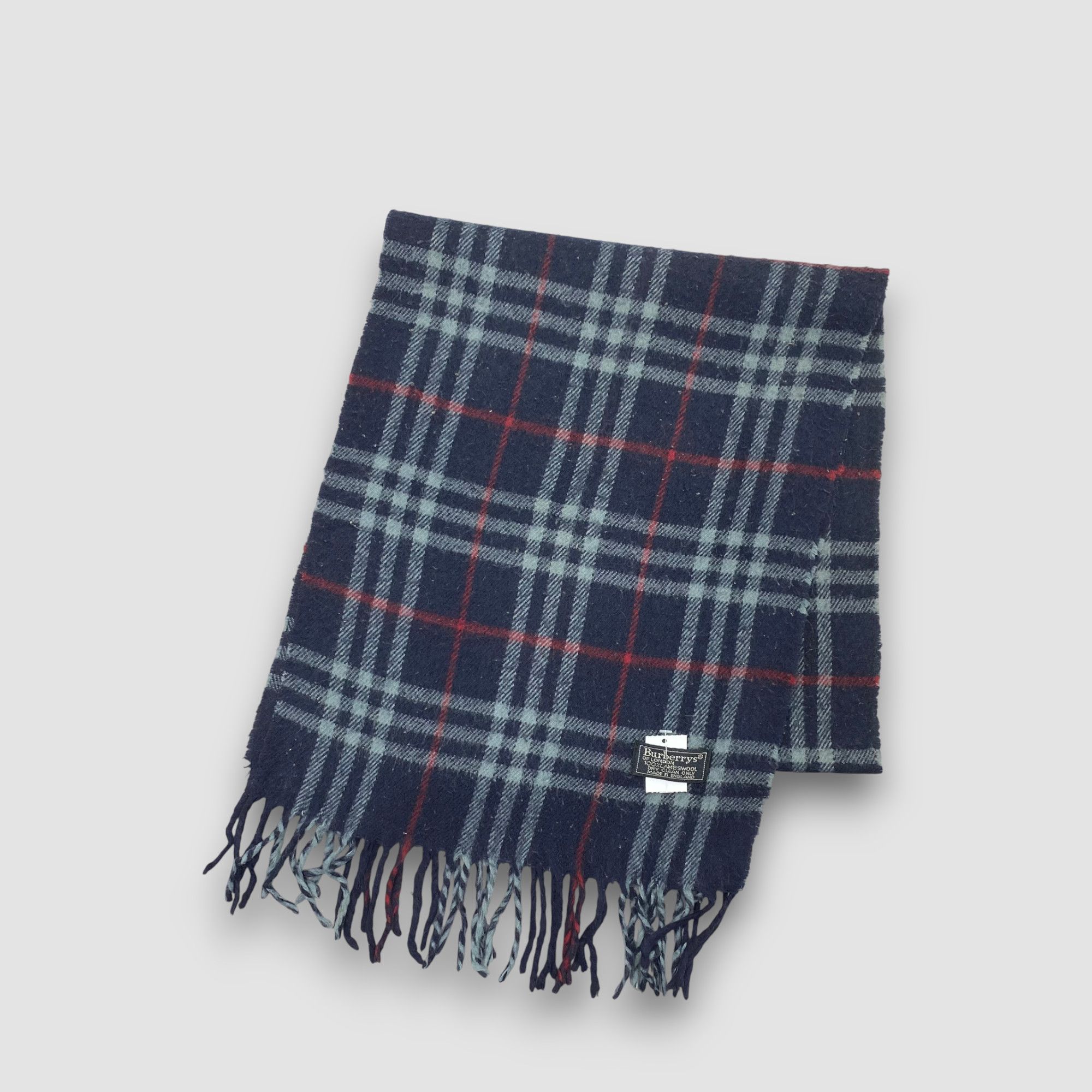 Burberry Vintage Burberry Scarf Muffler Wool Check Plaid Scarves Size ONE SIZE - 3 Thumbnail