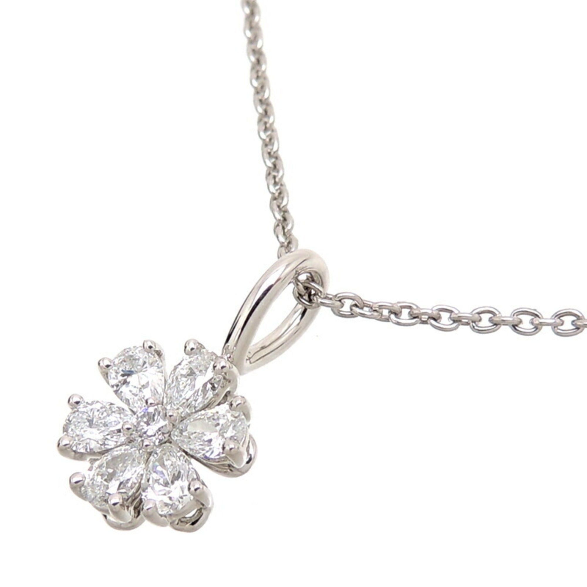 image of Harry Winston Forget Me Not Women's Necklace Gmdprft-Lrfmn Pt950 Platinum in Black