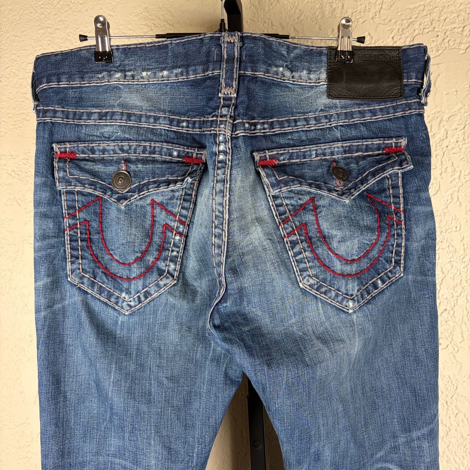 True Religion True Religion Ricky Relaxed Straight Sz 38 Distressed Jeans Size US 38 / EU 54 - 1 Thumbnail