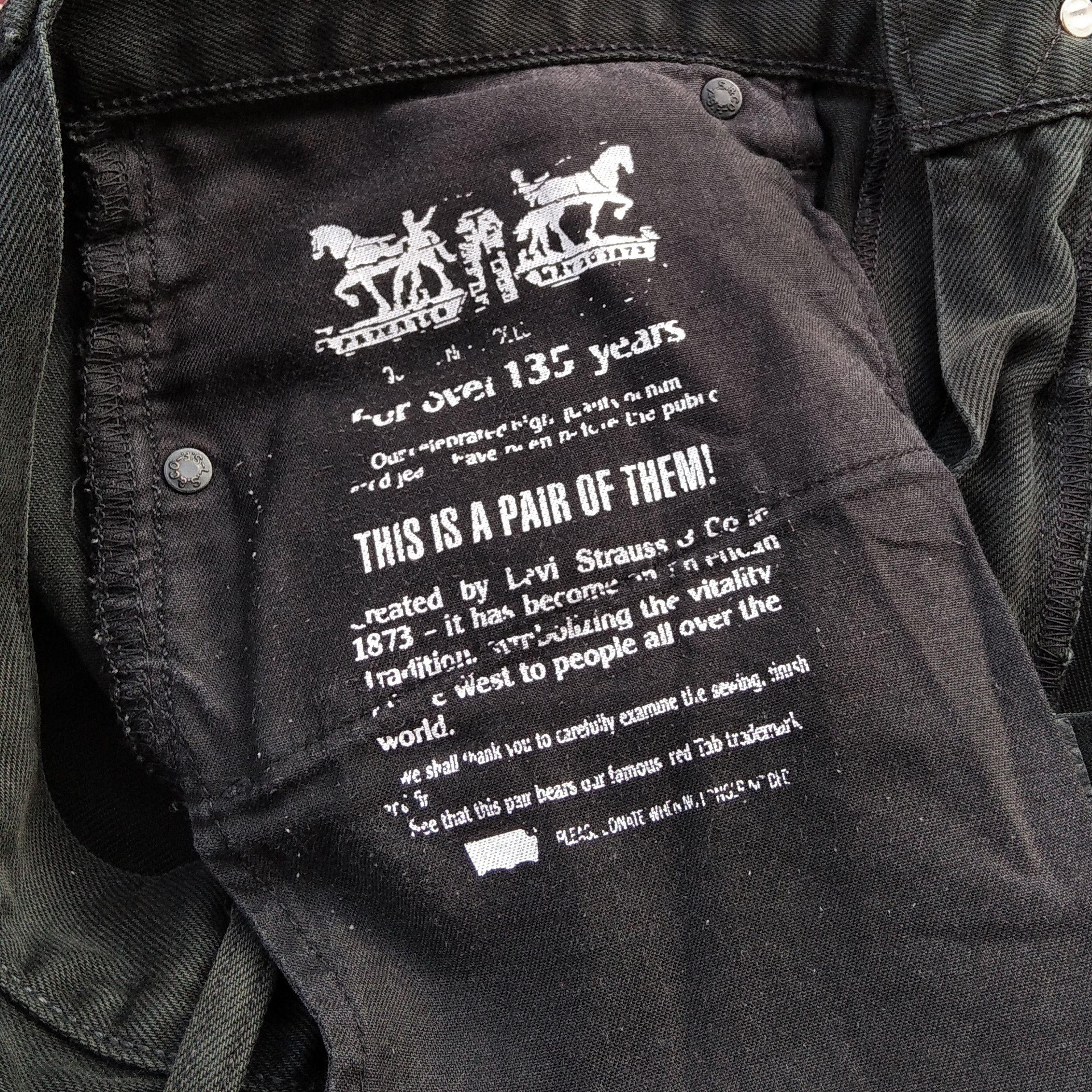 Unsound Rags Vintage 00's LEVI'S 505 Full Black Jeans Size US 33 - 7 Thumbnail