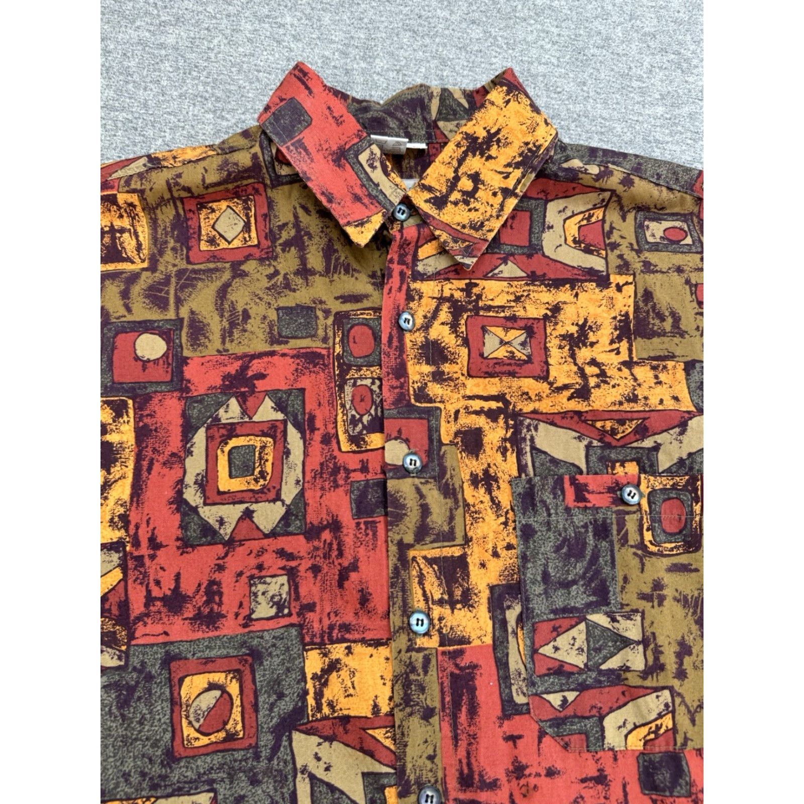 The Territory Ahead Territory Ahead Shirt Mens Large Button-Up Short Sleeve Cotton Abstract Multicolor Casual/Travel Size US L / EU 52-54 / 3 - 2 Thumbnail
