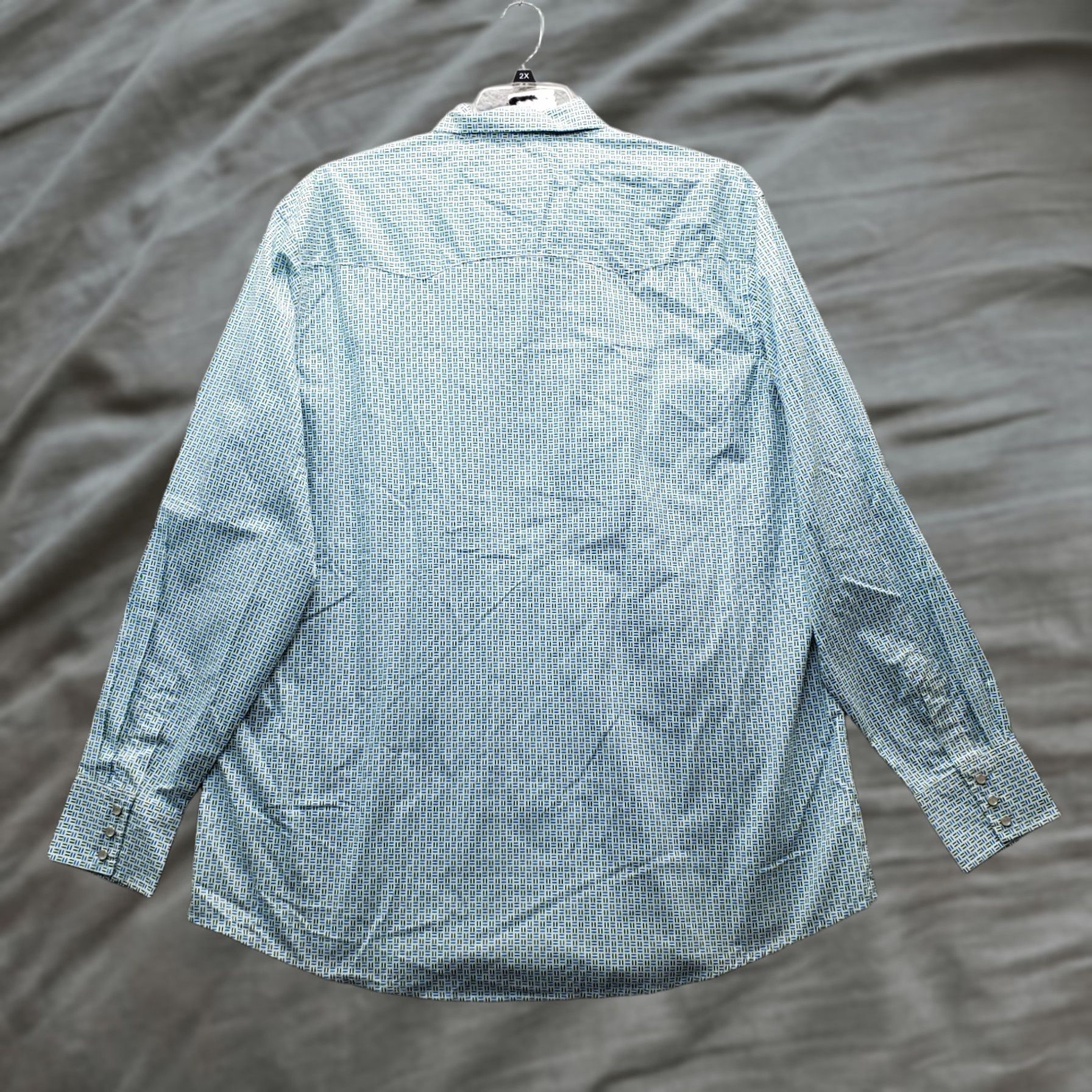 Wrangler Wrangler Casual Shirt Men 2XT Multi Geo Print Cotton Western Collared Pearl Snap Shirt Men 2XT Multicolor Geometric Cotton Western Pearl Snap Size US XXL / EU 58 / 5 - 1 Thumbnail