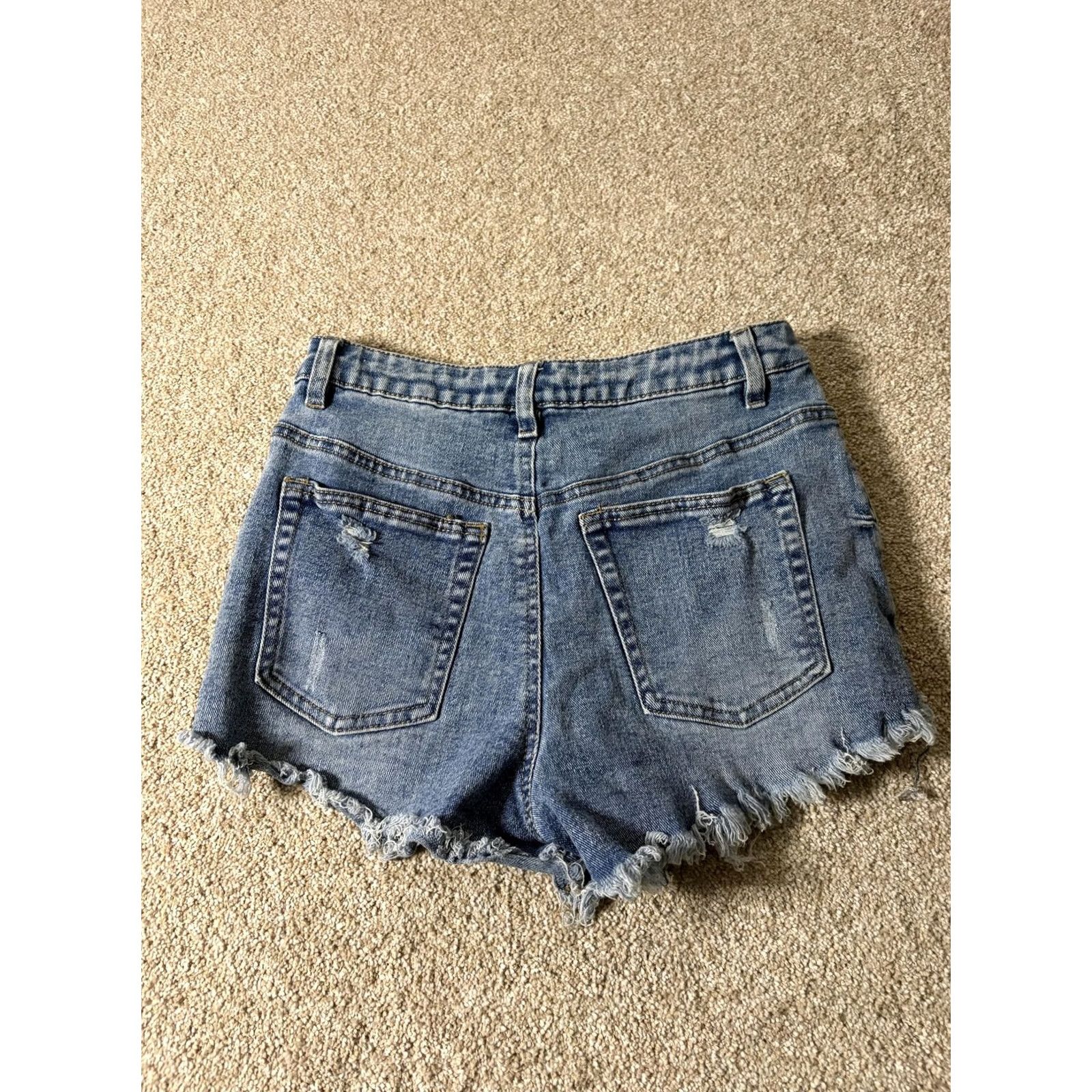 Denime Madden NYC Juniors 5 Blue Distressed Cutoff Denim Shorts Size 27" / US 4 / IT 40 - 5 Thumbnail