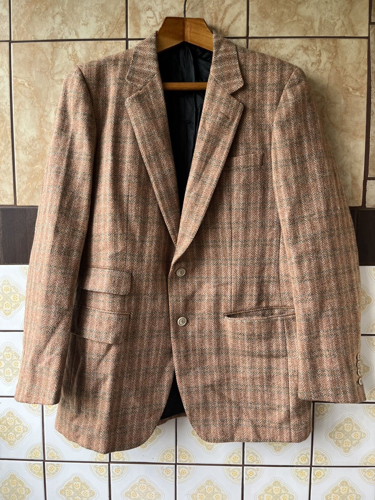 Alfred Dunhill Alfred Dunhill London Wool Herringbone Tweed Blazer Size 40S - 1 Thumbnail