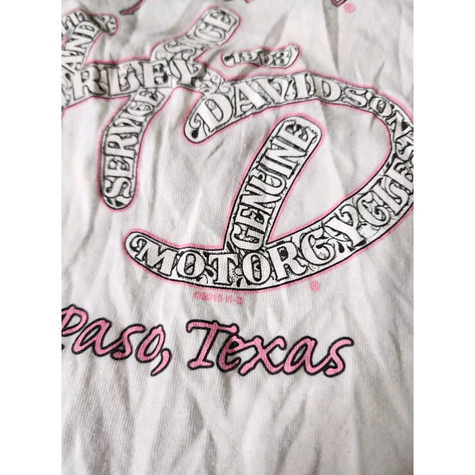 Harley Davidson Harley-Davidson Women's M White V-Neck T-Shirt Motorcycles Biker Double-Sided Casual Size M / US 6-8 / IT 42-44 - 3 Thumbnail